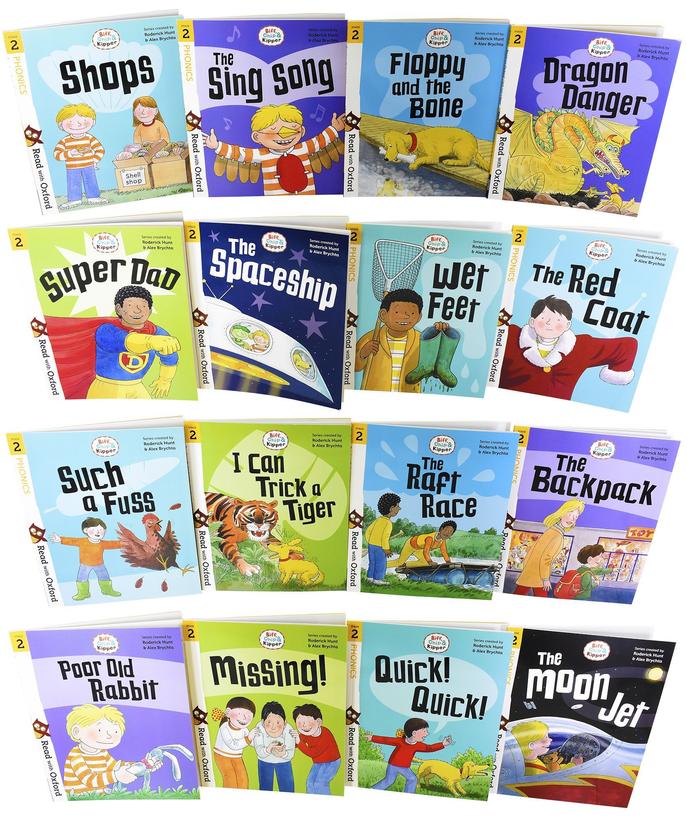 Biff, Chip and Kipper Stage 2 Read with Oxford – 16-Book Collection Set | Early Readers, Literacy, Fun Learning & Educational Kids' Storybooks