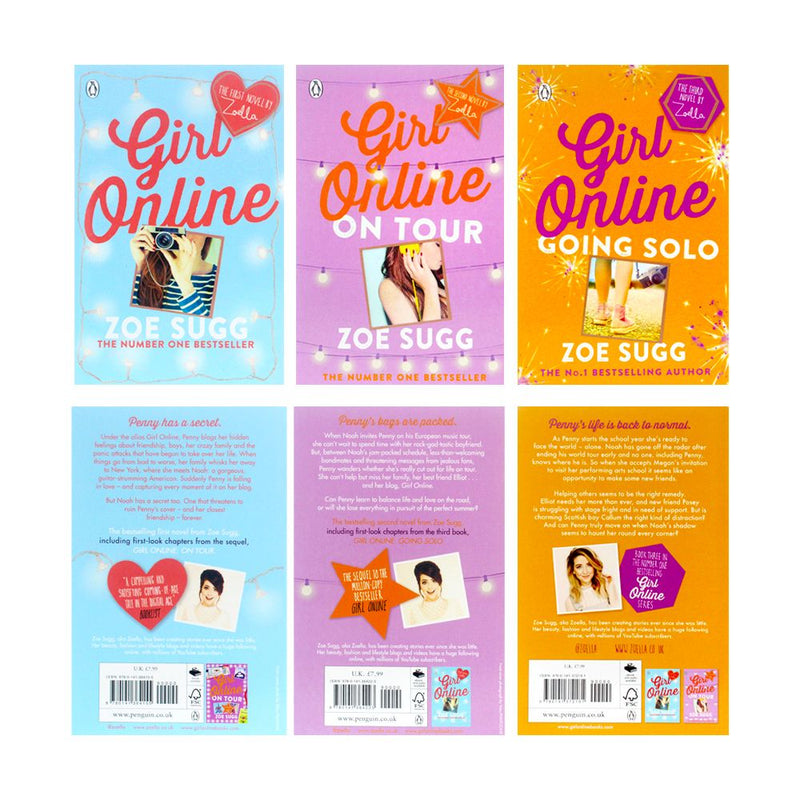 Zoe Sugg Girl Online Series 3 Books Collection Set Going Solo, On Tour