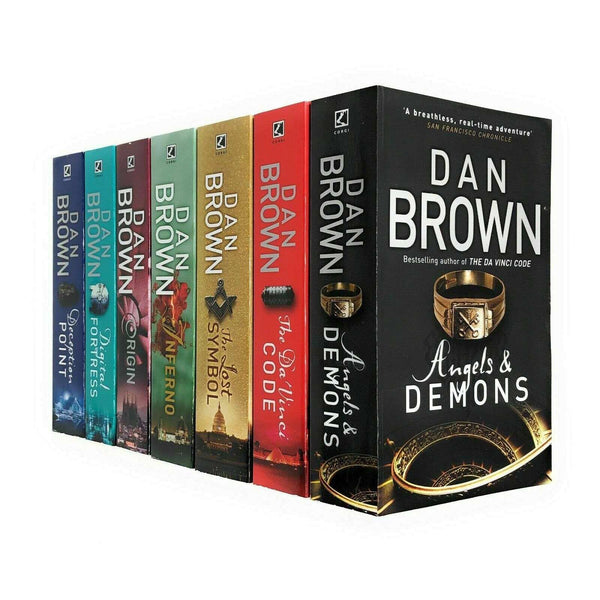 Dan Brown 7 Books Collection Set Robert Langdon Series Inferno, Origin, Digital