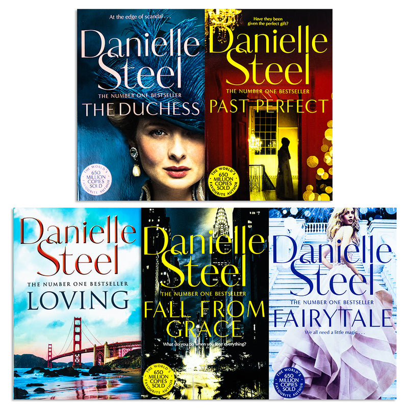 Danielle Steel Collection 5 Books Set (Past Perfect, Loving, Fall From Grace, The Duchess, Fairytale)