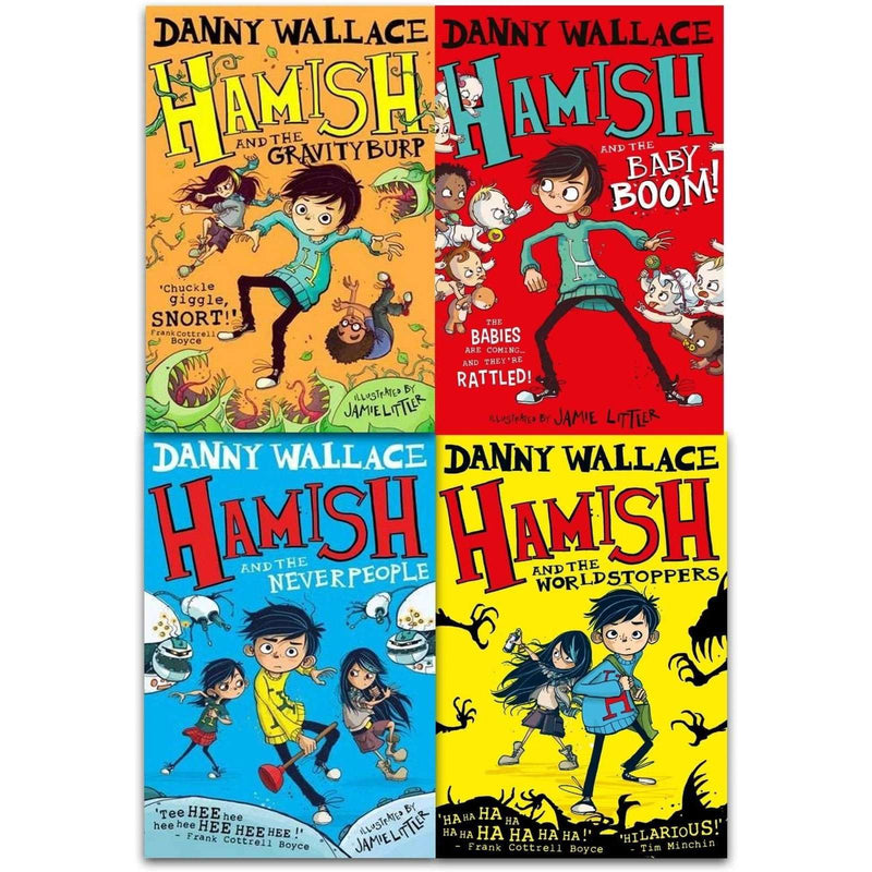 Danny Wallace Hamish 4 Books Collection Set Hamish & the Gravityburp, Baby Boom