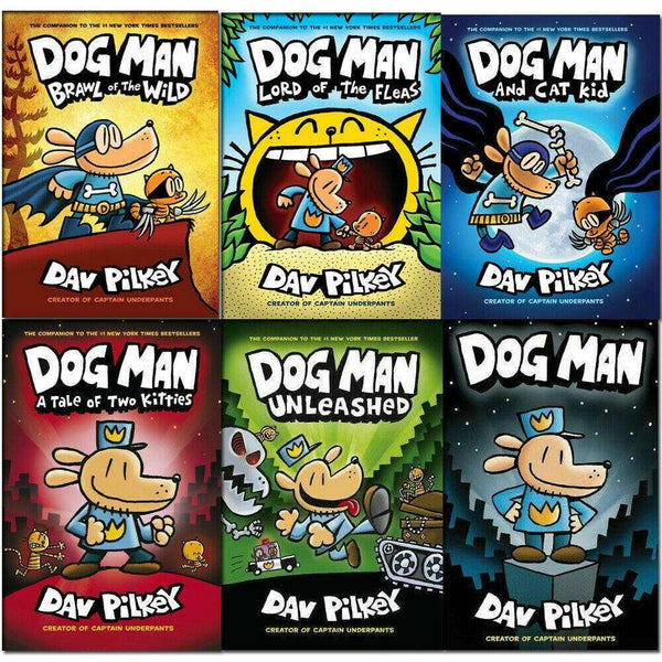 Dav Pilkey Dog Man Collection 6 Books Set Hardcover