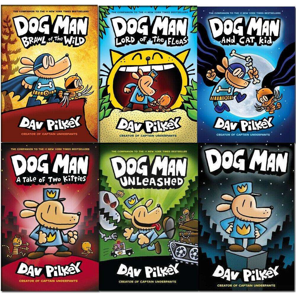 Dav Pilkey Dog Man Collection 6 Books Set Tale of Two