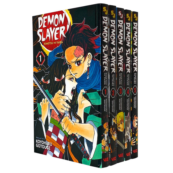 Demon Slayer 5 Books Collection Set Vol 1-5 Kimetsu No Yaiba By Koyoharu Gotouge