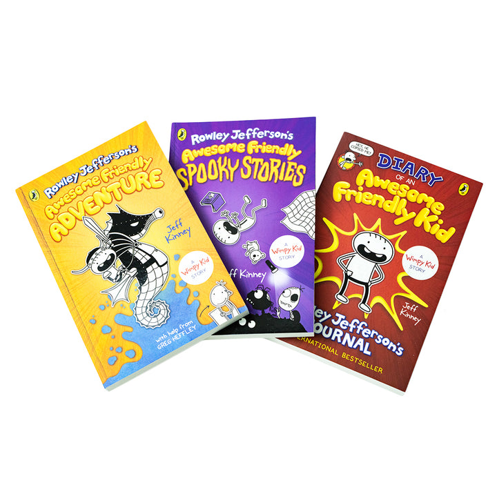 Diary of an Awesome Friendly Kid 3 Book Set by Jeff Kinney | Fun, Humorous Children's Books, Adventure, Wimpy Kid Story, Laugh-Out-Loud Kids’ Series