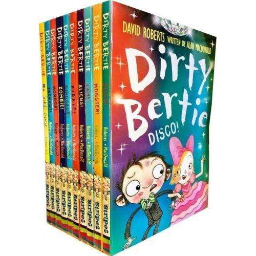 Dirty Bertie Collection 10 Books Set (Series 3) By David Roberts Disco, Monster