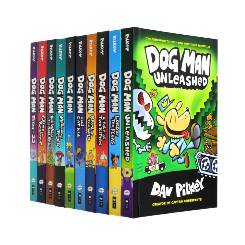 Adventures of Dog Man 10 Book Set Collection by Dav Pilkey
