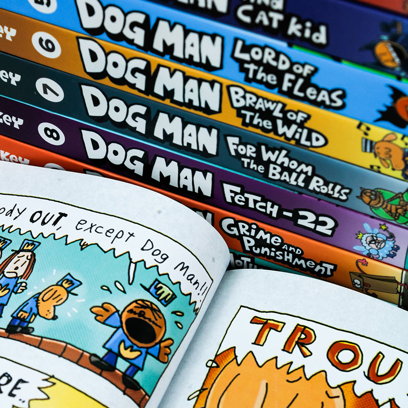 Adventures of Dog Man 10 Book Set Collection by Dav Pilkey Hardback