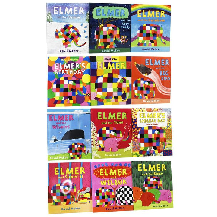 Elmer 12 Classic Picture Books Collection by David McKee – Colorful Children's Story Collection | Fun, Illustrated Animal & Friendship Books for Kids