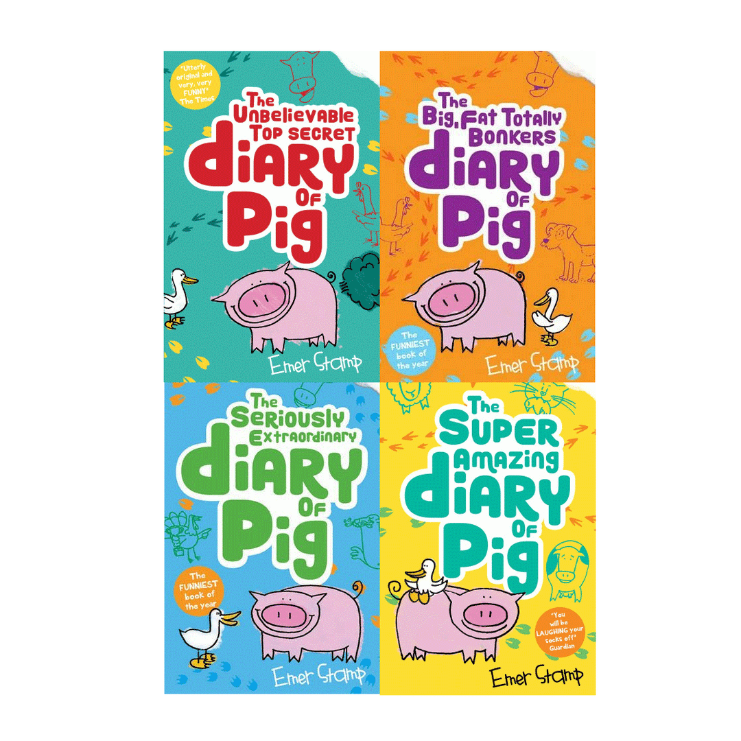 Emer Stamp 4-Book Collection – The Seriously Extraordinary Diary of Pig | Fun & Humorous Children's Fiction, Adventure & Animal Stories for Kids
