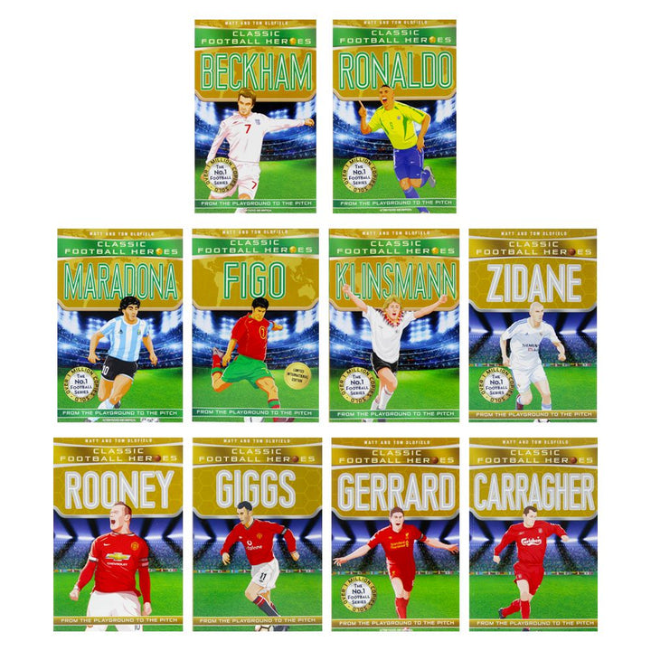 Classic Ultimate Football Heroes Legends Series 10 Book Collection Set | Kids' Sports Biographies – Featuring Zidane, Beckham & More Football Stars