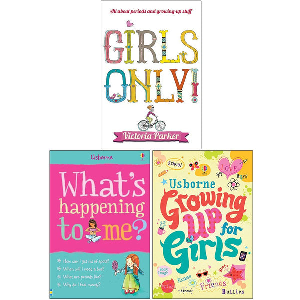 Growing Up For Girls 3 Books Set Collection, Girls Only, What's Happening to Me Girls