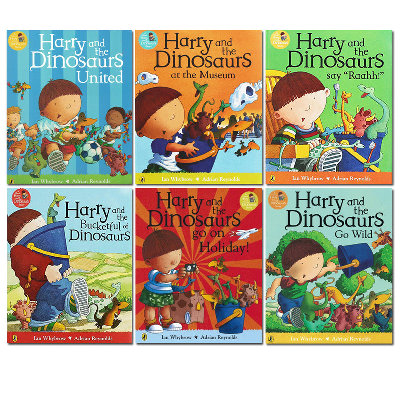Harry and the Dinosaurs Series 6 Books Collection Set by Ian Whybrow(Go Wild, On Holiday, Bucketful of Dinosaurs