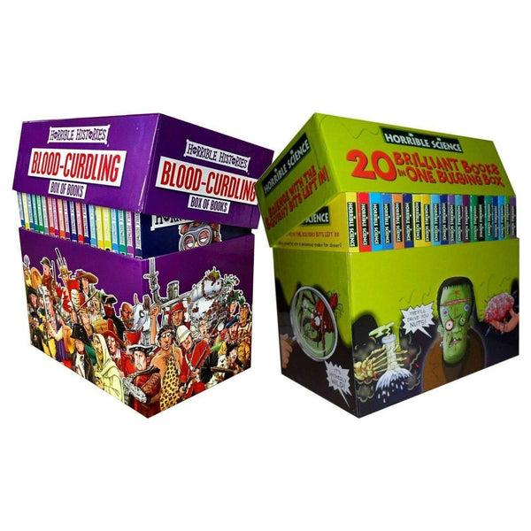 Horrible Series 40 Book Set – Horrible Histories & Horrible Science Collection, Funny Educational Children's Books on History, Science & Exploration