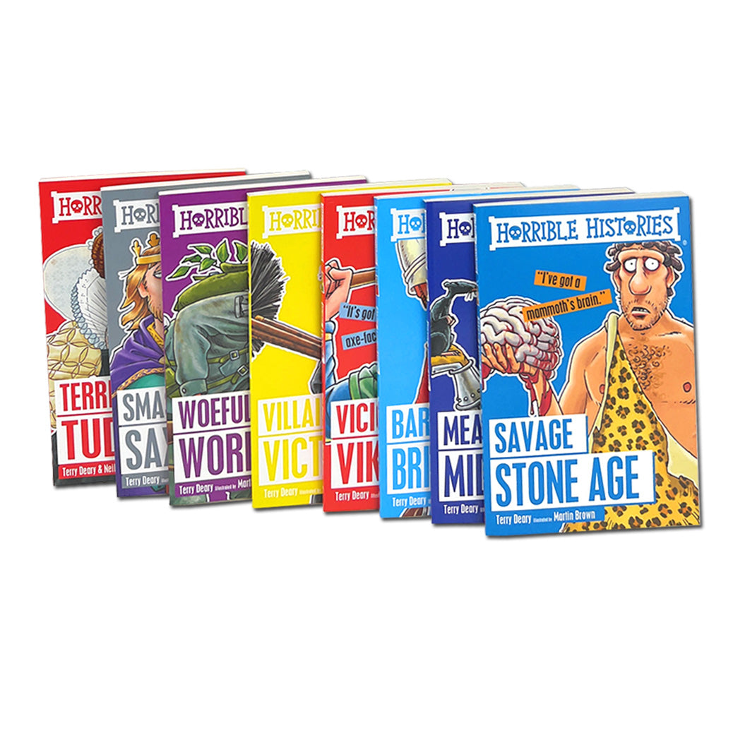 Horrible Histories 8 Books Set by Terry Deary - Ages 7-12