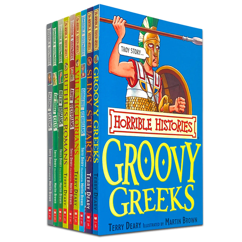 Horrible Histories 9 Books Collection Set by Terry Deary and Martin Brown
