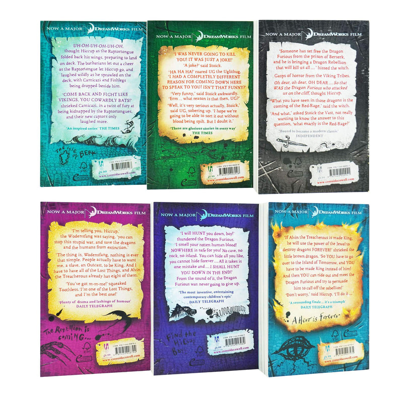 How to Train Your Dragon Books 7–12 Collection by Cressida Cowell – Children's Fantasy Adventure Series | Ages 9–14, Paperback Set, Illustrated Books