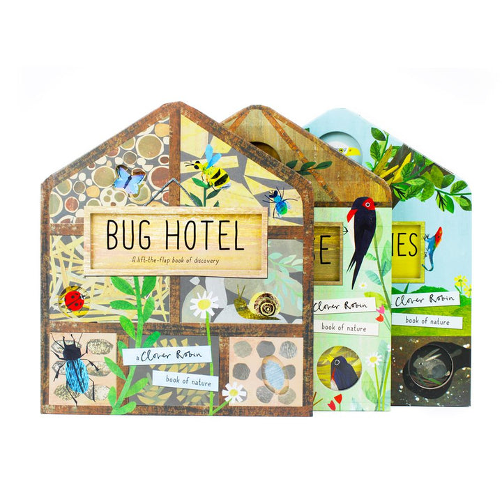 A Clover Robin Book of Nature Series – 3-Book Lift-the-Flap Collection | Bird House, Bug Hotel & Animal Homes | Interactive Kids Nature & Discovery