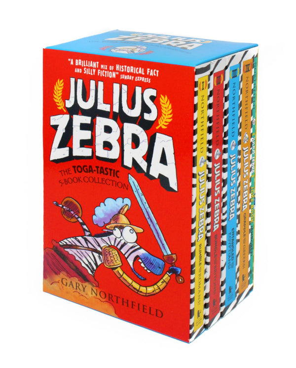 Photo of Julius Zebra The Toga-Tastic 5 Book Collection Box Set by Gary Northfield on a White Background