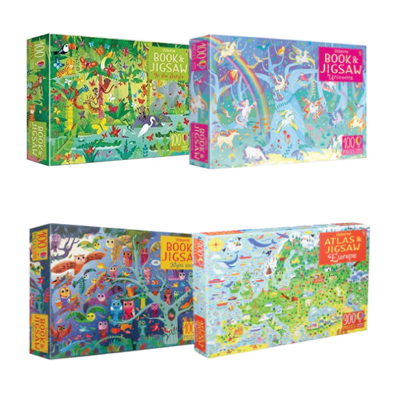 Usborne Book and Jigsaw 4 Boxed Collection Childrens Puzzles