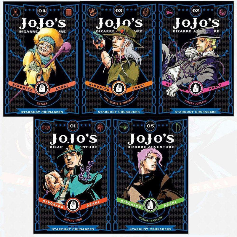 Photo of Jojo's Bizarre Adventure Stardust Crusaders Vol 1-5 Part 3 on a White Background