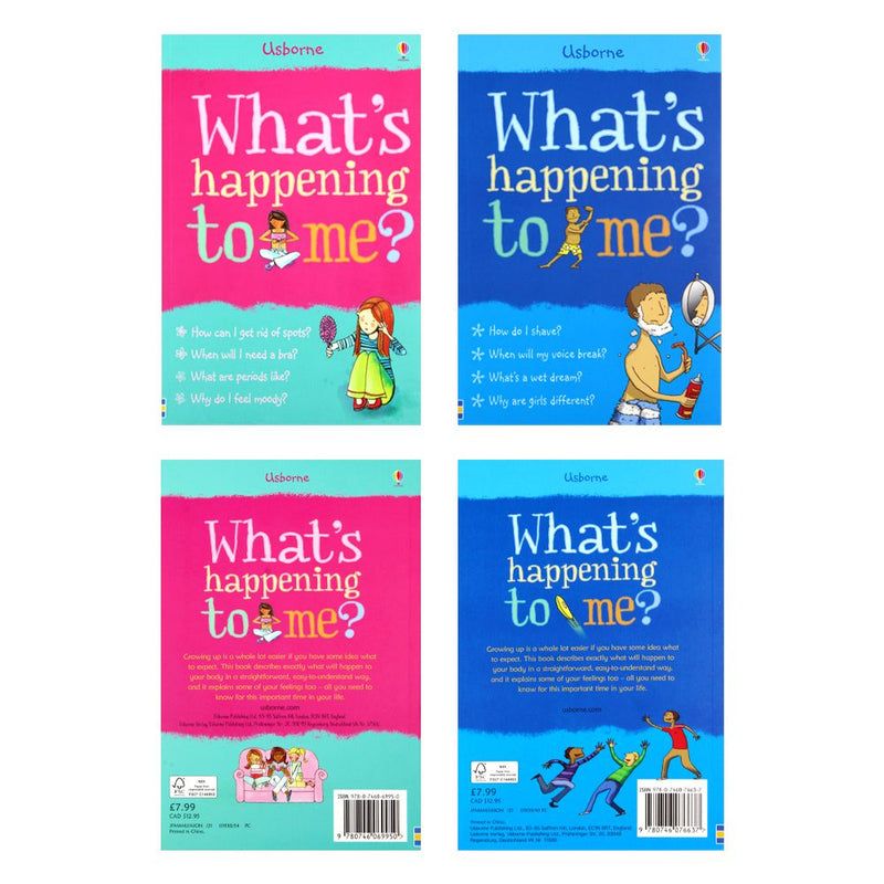 Usborne What's happening to me? 2 book set collection for Boys and Girls growing up
