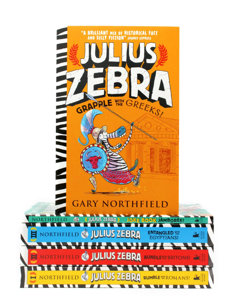 Photo of Julius Zebra The Toga-Tastic 5 Book Collection Box Set by Gary Northfield on a White Background