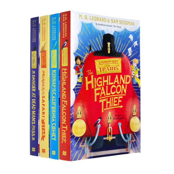 Adventures on Trains 4 Book Collection by M.G. Leonard & Sam Sedgman| Children's Mystery & Adventure Series  Includes Danger at Dead Man's Pass & More