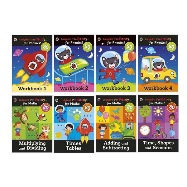 Ladybird Phonic Readers 8 Book Set Collection - Activity Workbooks