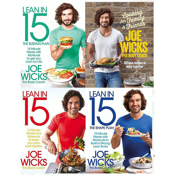 Lean in 15 Collection Joe Wicks 4 Books Set Shift Plan, Sustain Plan, Shape Plan