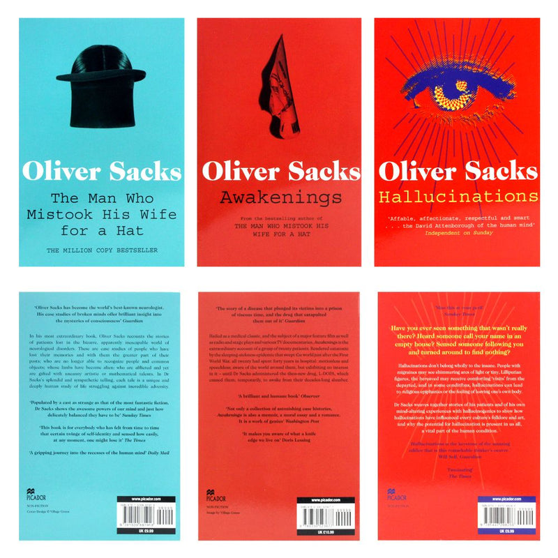 Oliver Sacks 3 Books Collection Set The Man Who Mistook His Wife for a Hat, Hall