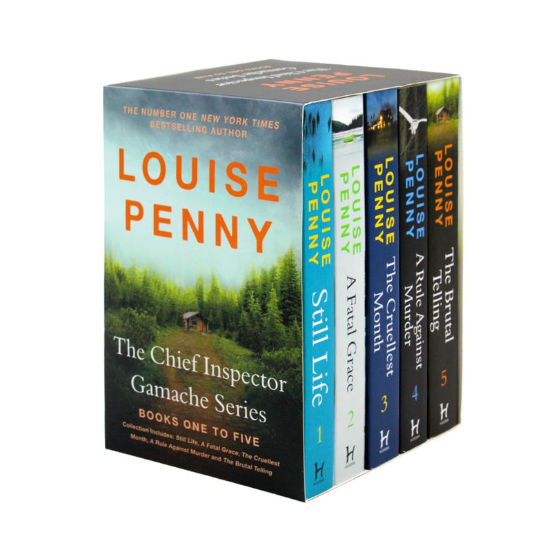 Photo of Louise Penny Books 1-5 on a White Background