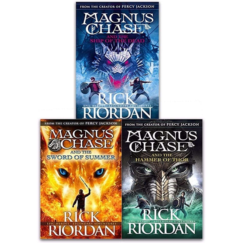Magnus Chase 3 Books Set Collection Box Set Rick Riordan, Hammer Of Thor