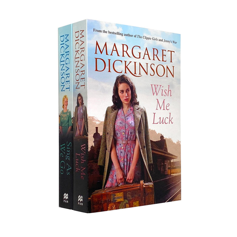 Margaret Dickinson 2 Books Collection Wish Me Luck, Sing As We Go