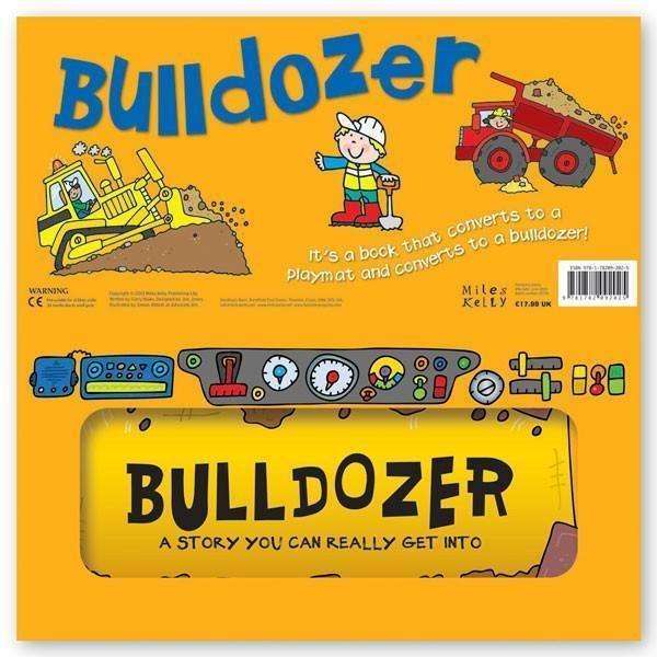 Miles Kelly Convertible Bulldozer 3 in 1 Book Playmat and Toy for Children