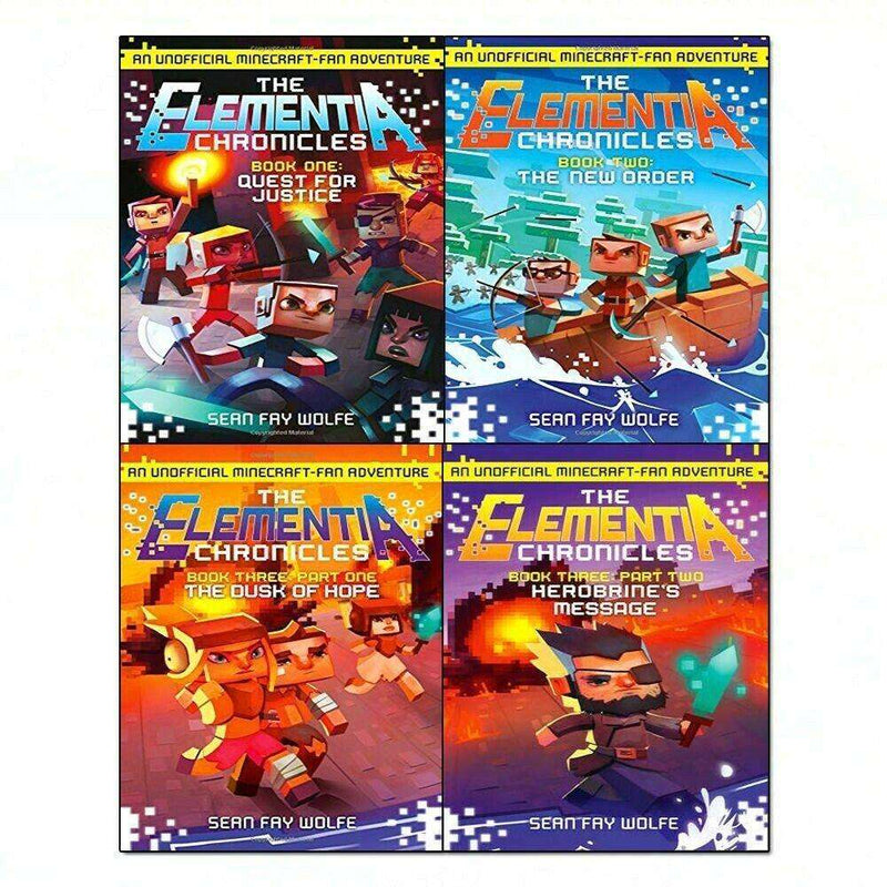 Minecraft Elementia Chronicles Series 4 Books Collection Set By Sean Fay Wolfe