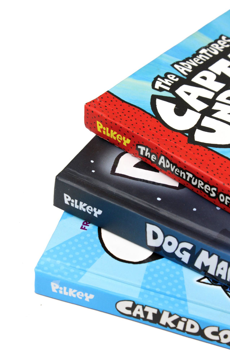 Dav Pilkey's Hero Collection: 3-Book Boxed Set( Adventures of Captain Underpants, Dog man, Cat Kid Comic Club