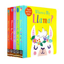 Wheres My Touchy Feely 5 Book Set Collection Library (Dinosaurs, Llama, Unicorn, Puppy & Peacock)