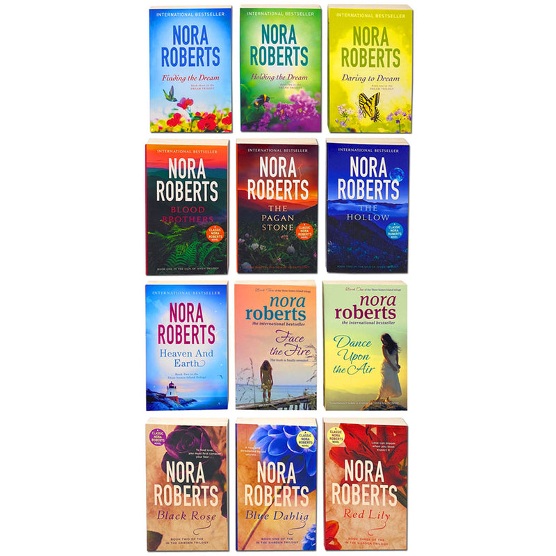 Nora Roberts 12 Books Set Collection, Garden Trilogy, Seven Trilogy, Dream Trilogy, Three Sisters Island Trilogy