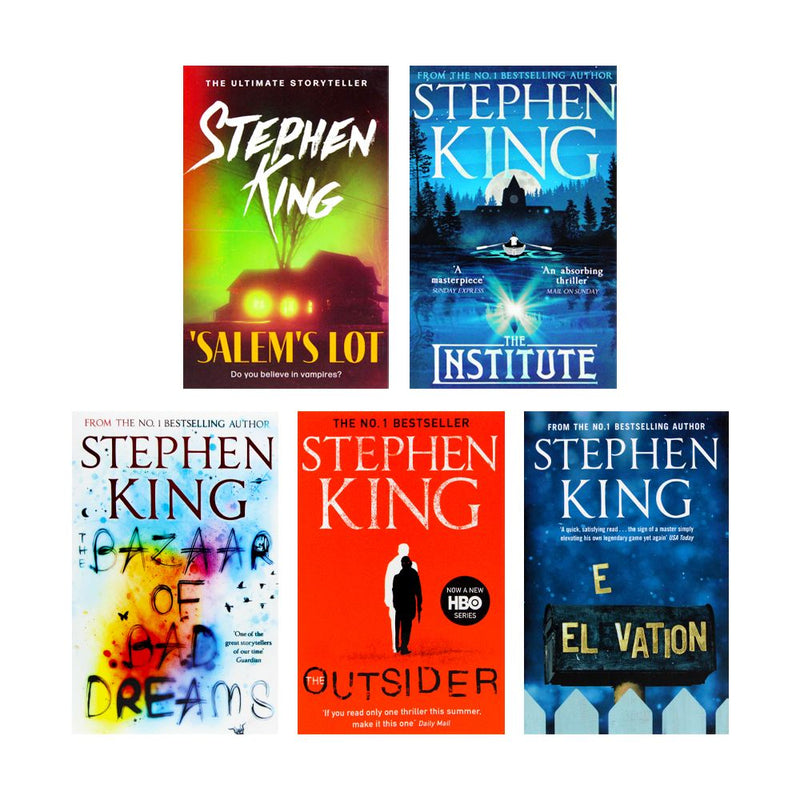 Stephen King 5 Books Collection Set (The Institute, The Outsider, Elevation, The Bazaar of Bad Dreams, 'Salem's Lot Stephen King)