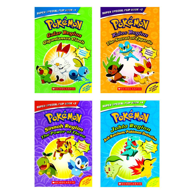 Photo of Pokemon Super Special Chapter Book Collection on a White Background