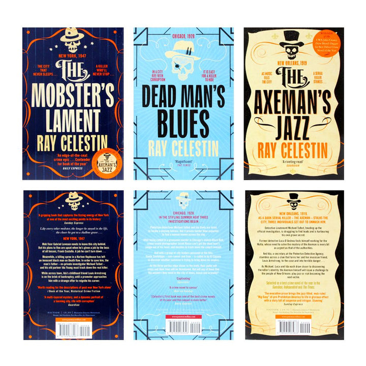 City Blues Quartet 3 Book Set by Ray Celestin – The Axeman's Jazz, Dead Man's Blues, The Mobster's Lament | Historical Crime, Mystery, Jazz Age (12+)