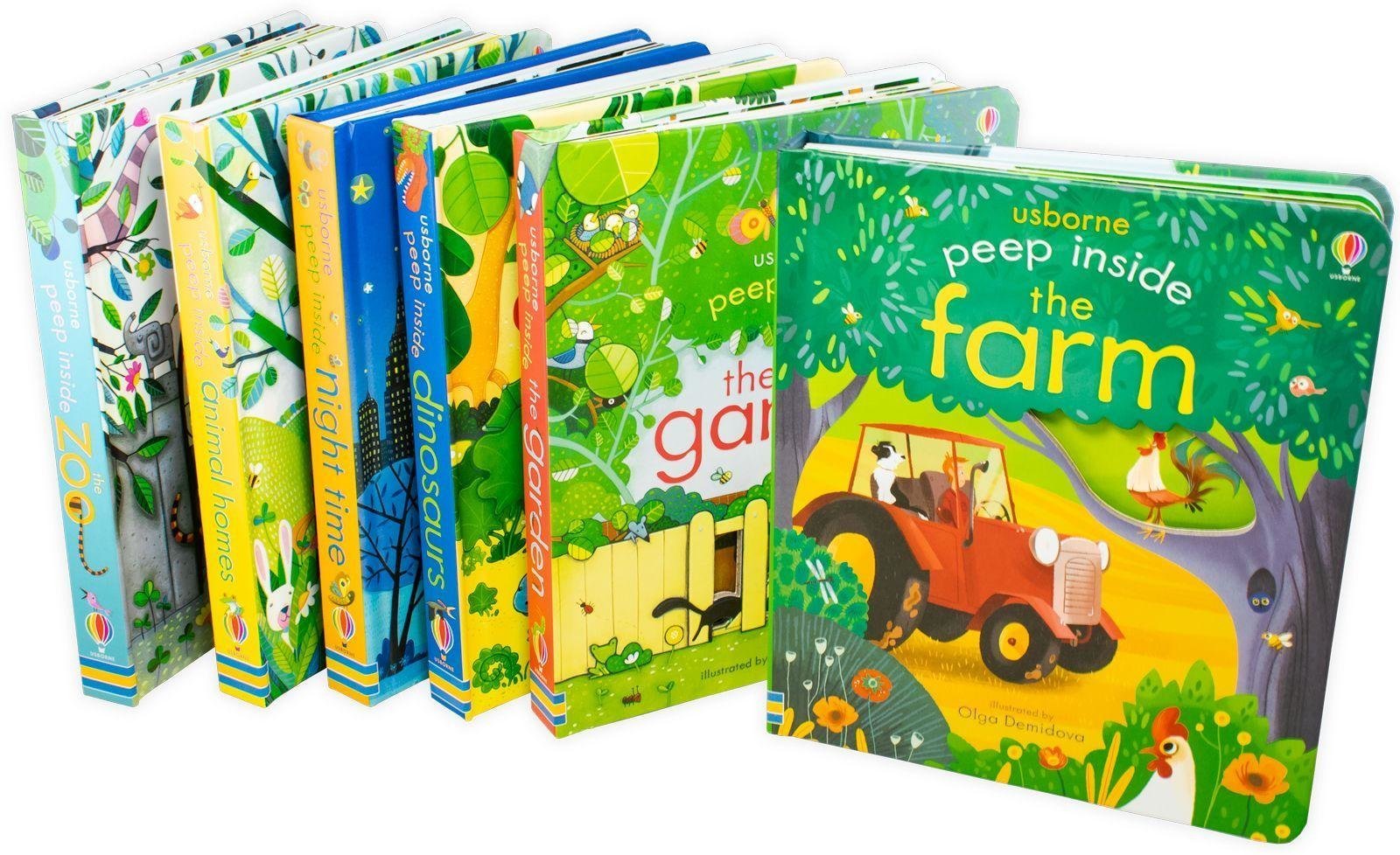 Usborne Peep Inside: 6 Board Books for Toddlers - Engaging