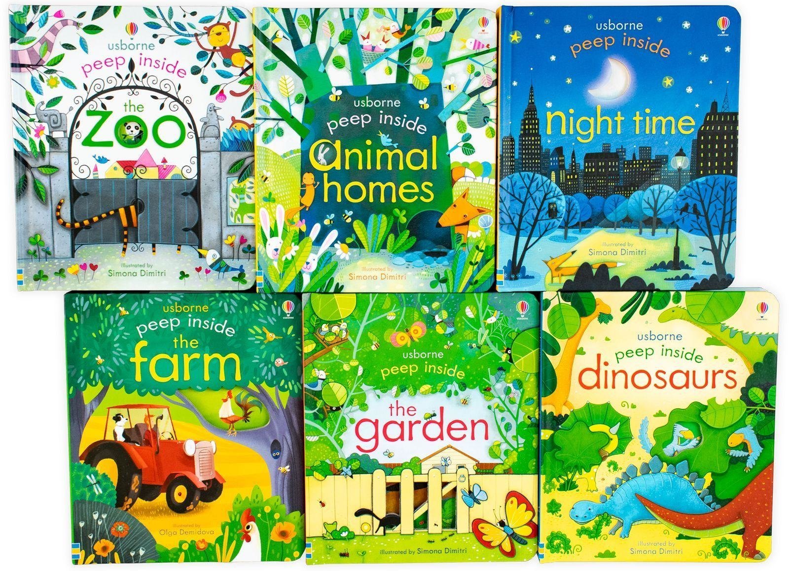 Usborne Peep Inside: 6 Board Books for Toddlers - Engaging