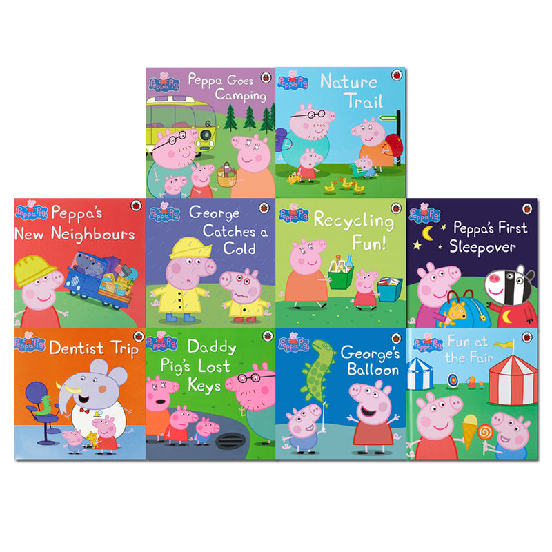 Peppa Pig Ladybird 10 Books Collection Set (Dentist Trip, Fun at the Fair, George's)