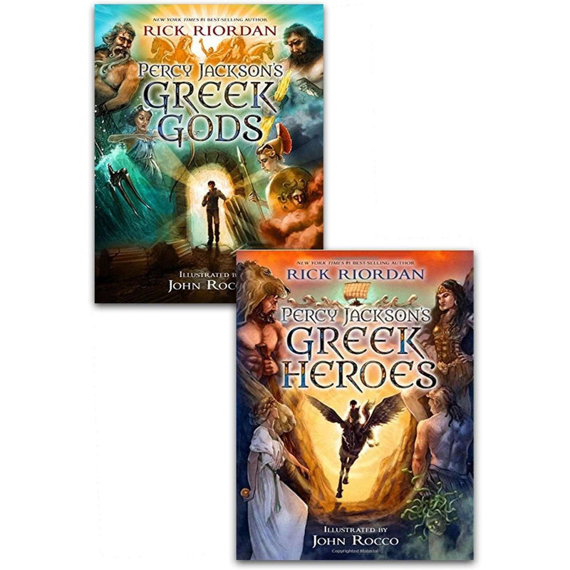 Percy Jackson illustrated edition Greek Myths Collection Rick Riordan 2 Books Set Pack Hardback