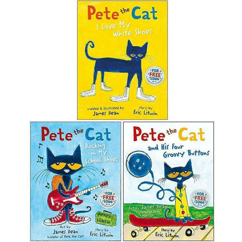 Pete the Cat Series 3 Books Collection Set by Eric Litwin I Love My Wh –  Lowplex