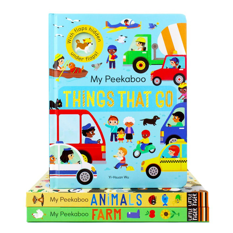 Photo of My Peekaboo Lift-the-Flap Library 3 Books Collection on a White Background