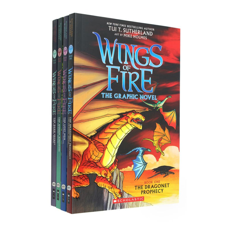 Photo of Wings of Fire The Graphic Novels 4 Book Box Set by Tui T. Sutherland on a White Background