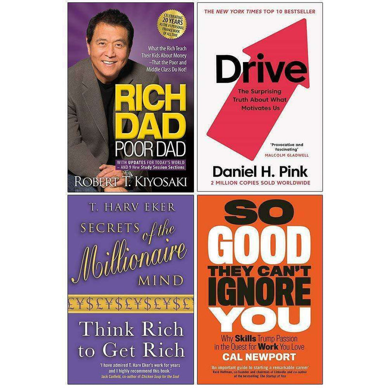 Rich Dad Poor Dad, So Good, Drive, Millionaire Mind 4 Books Collection Set